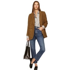 Madewell Boucle Larsen Blazer XS Toffee Brown Wool Alpaca Blend Single Breasted
