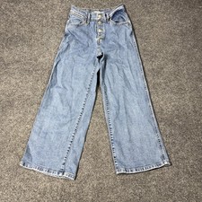 Levis Mile High Cropped Wide Leg Jeans Womens W26 L25 Light Wash High Rise