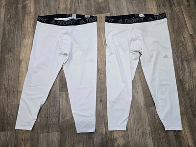 NWT 2 Pairs Adidas Techfit Base Athletic Compression Tights White Climawarm 3XL
