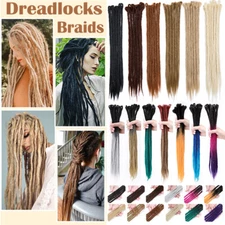 Handmade Dreadlocks Hair Extensions Double Ended Crochets Dreads Ombre Synthetic