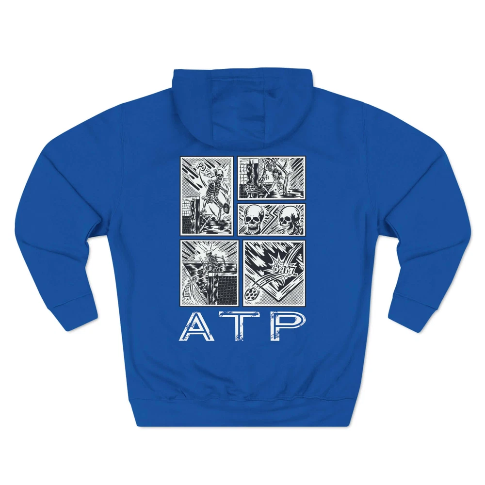 Pickleball - Comic ATP - Three-Panel Fleece Hoodie