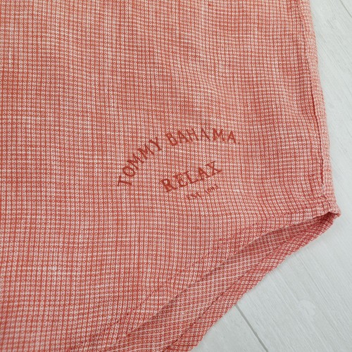 Camicia Tommy Bahama Relax 100% lino manica lunga uomo taglia XL rosa - Foto 11 di 15