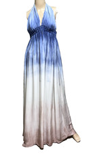 Love Shack Fancy 100% Silk Tie Dye Multicolor Ombre Long Gown Maxi Dress US 2