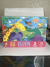 Ceaco kids 2 x 3 feet floor puzzle Animals 2 sided 24 pcs Sealed Brand New