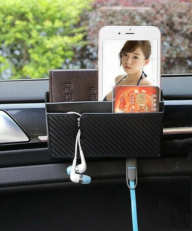 Hot Car Storage Box Pocket Organizer Mobile Phone Charge Box Holder - Image 3 of 4