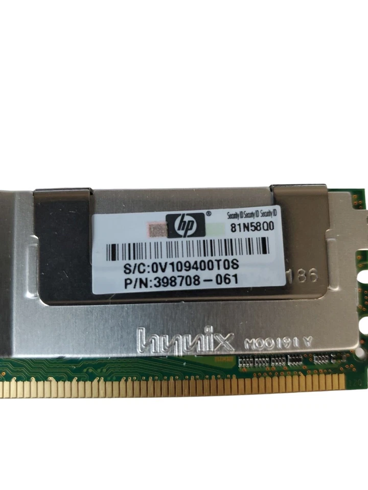 Lot(10) SORTED. (4)HYNIX 4GB 2Rx4 PC2-5300F Server RAM with Heatsink, (6) 4GB SA - Image 3 of 4