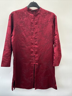 Vintage BHS Deep Red Liquid Satin Polyester Nightdress, UK Size