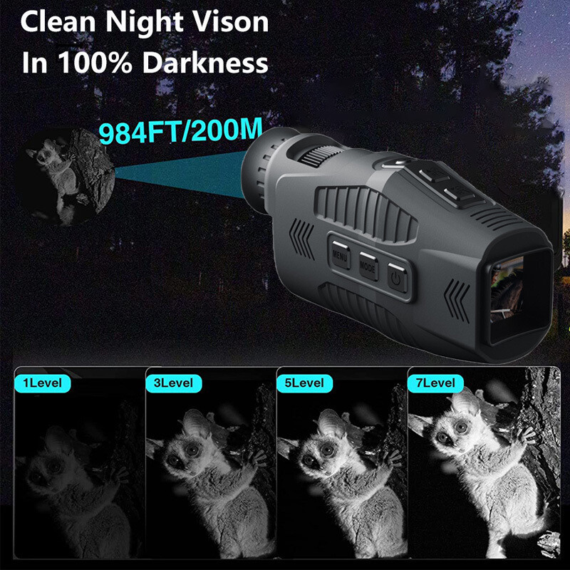 Monocular 1080p Infrared Nightvisions Device 5X Digital Zoom 300m Full