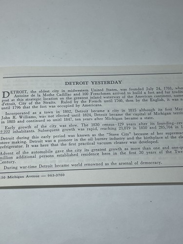 Facts & Figures About The Greater Deoit Area 1966 1967 Lee Real Estate VTG VGC - Picture 6 of 13