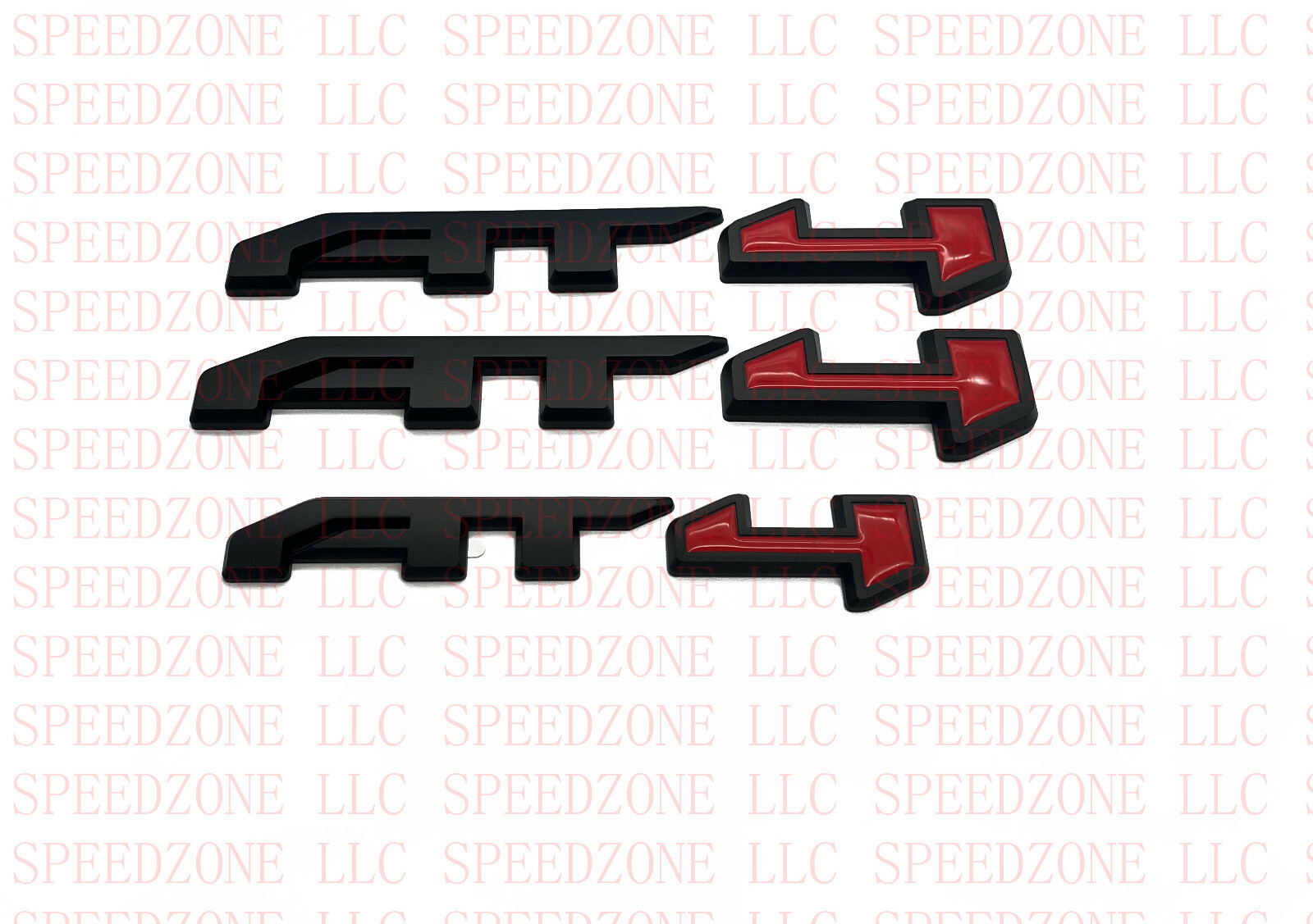 2020-2026 GMC SIERRA AT4HD Emblem Kit 3 Piece Matte Black Red Overlay ...