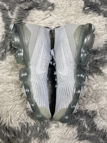 Used Nike Air VaporMax Flyknit 3 Platinum Womens Size 9.5 Running Shoes - Picture 7 of 9