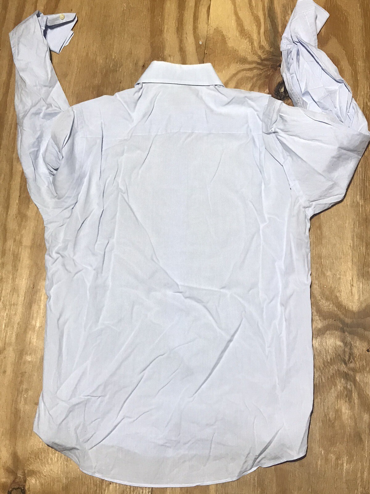 Camicia abbottonata Yves Saint Laurent uomo 15 colletti blu cotone manica lunga @G5