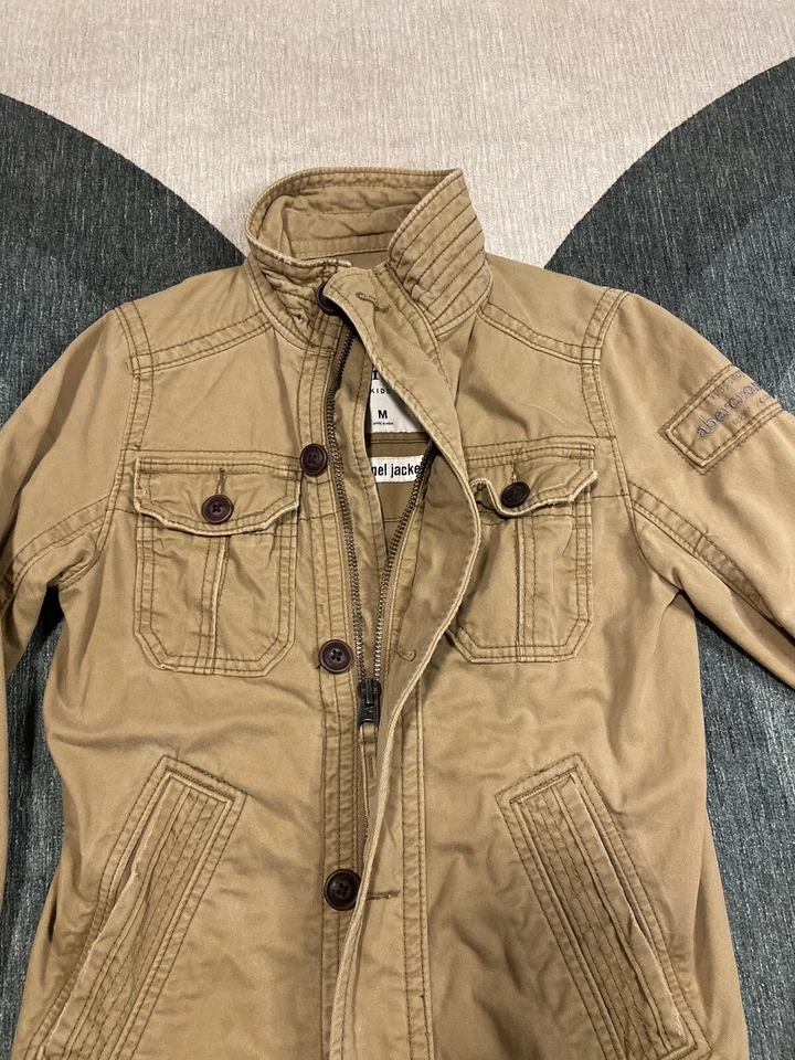 Jaqueta de carga militar Abercrombie infantil cáqui/castanho sentinela utilitário juventude M - Imagem 2 de 4