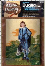 "Blue Boy" 20"x27" Bucilla Latch Painting Rug or Wall Hanging Kit 14006 Tool Inc