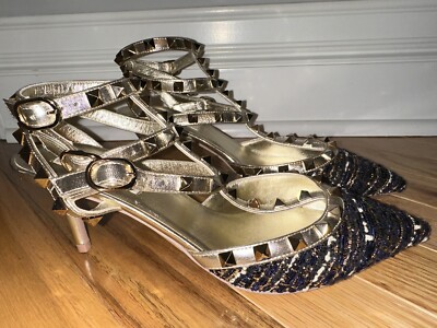 NWOB Valentino Garavani Made In Italy Rock Stud Kitten Heels sz