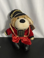 FAO Schwarz 12" Patrick The Pup Plush Dog Soldier Guard Royal Red Uniform Xmas
