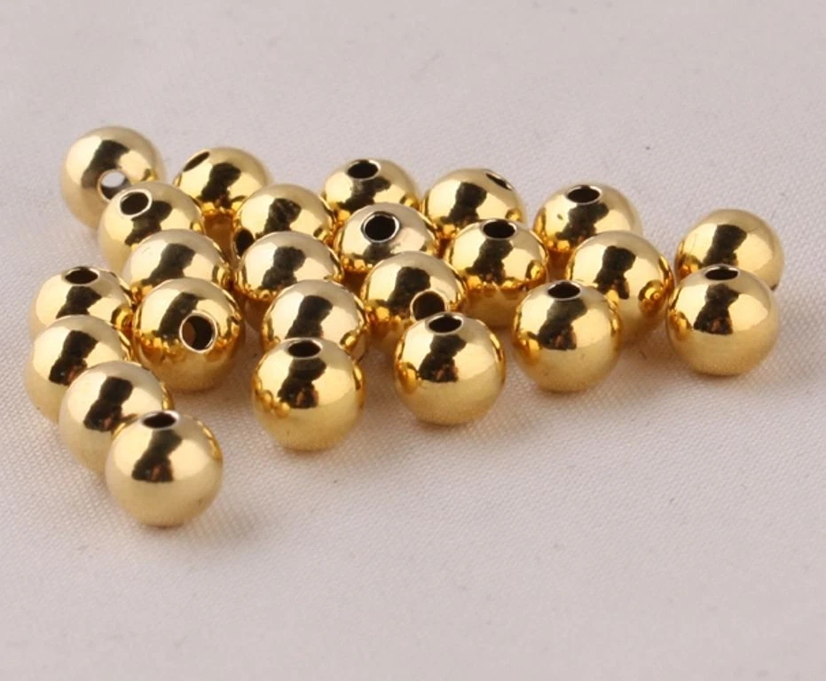 LO ÚLTIMO Venta Colgante de cuentas de oro amarillo macizo puro de 14K/cuentas sueltas de la suerte de 3 mm 10 piezas Foto 4 de 4