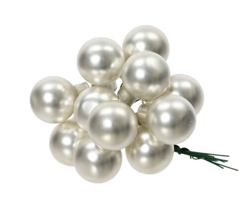12 bolas de Navidad de alambre vidrio 2 cm mini bayas espejo para hacer manualidades plata mate - Imagen 1 de 1