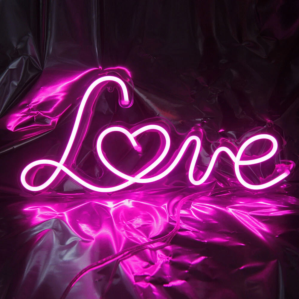 Love LED Neon Schriftzug Sign Fotografie Hintergrund Licht Leuchtreklame  Schild