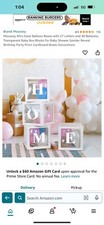4 PCS Baby Boxes, 23 Letters Baby Shower Party White Clear Balloon Box Decor Set