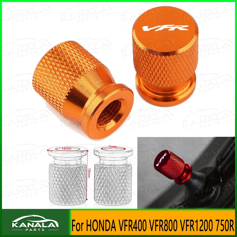 LOGO VFR CNC Tire Valve Aluminum Covers For HONDA VFR400 VFR800 VFR1200 750R Foto 4 de 4