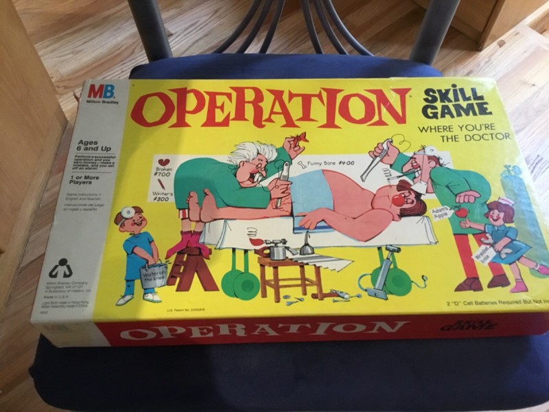 Vintage 1965 Operation Board Game With Rare Smoking Doctor Complete