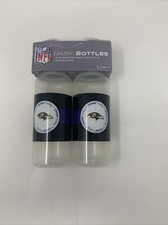 2 New Baltimore Ravens Theme Baby Infant Bottles Set w/ Lids 100 BPA FREE