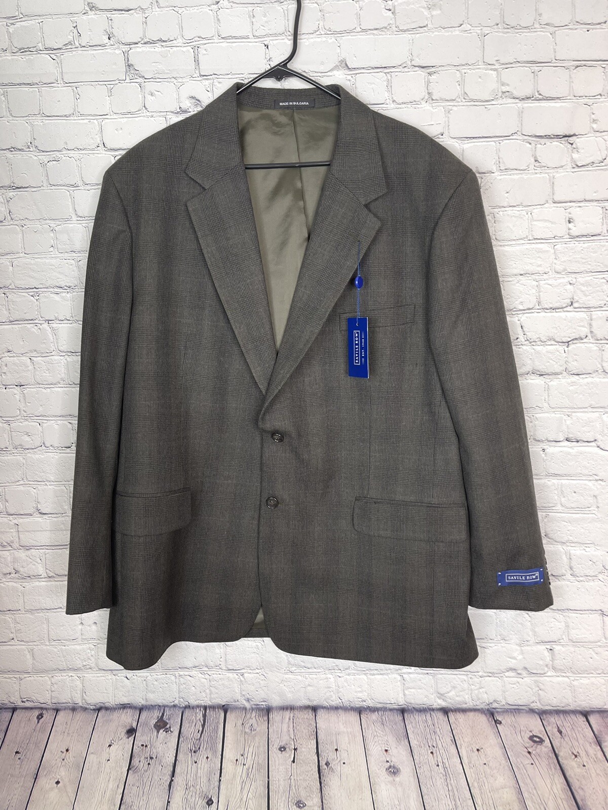 FILA Giacca blazer tuta Savile Row marrone nuovo con etichetta taglia 42R %100 lana