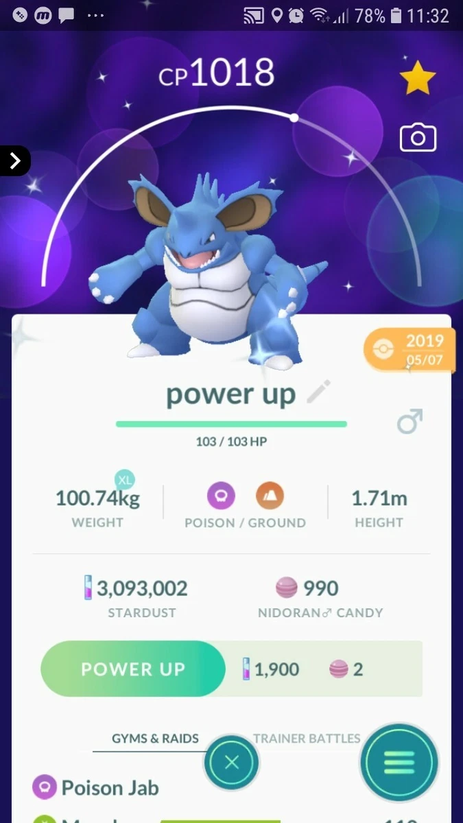 Shiny Nidoking ( Male Nidoran Evolution ) Pokemon Trade Go | eBay