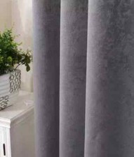 1-Gardine Thermovorhang mit Ösen/Kräuselband Samt 270g/m2 Vhsamt