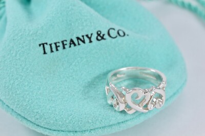 Tiffany & Co. Paloma Picasso Silver Triple Loving Heart Band Ring