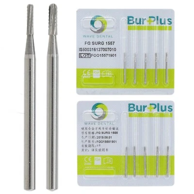 Wave Dental Carbide Surgical Burs Long 25mm High Speed FG SURG 1557 1558 MIDWEST - Image 1 of 4