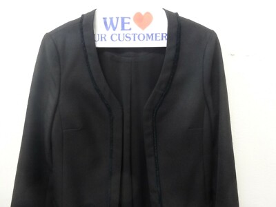 Women s Longchamp Polyester Blend Long Sleeve Open Front Blazer Jacket 34