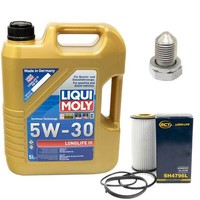 MotoröL Set 5W-30 5 Liter + ÖLfilter + Schraube FüR Audi A3 Seat Skoda VW Golf