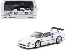 FERRARI F40 WHITE 1/64 DIECAST MODEL CAR BY TARMAC WORKS T64R-076-WH