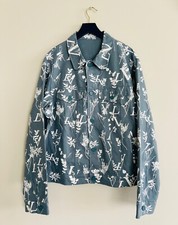 Authentic Louis Vuitton Denim Jacket Haze Blue Wheat Spike Size 54