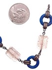 RARE Napier Signed Art Deco Sterling Enamel & Intaglio Glass Crystal Necklace — photo 2