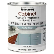 Rust-Oleum 372009 Cabinet & Trim Paint Semi- Gloss Cadet Gray Quart
