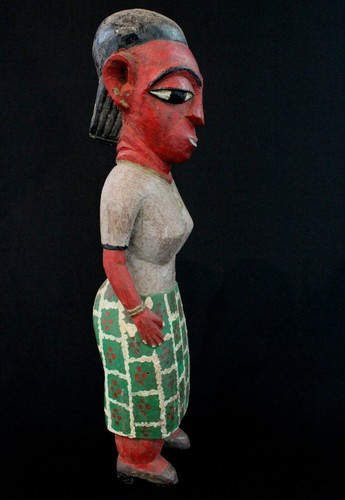 Art Africain - Statue en Bois Femme "Colon" Baoulé Baule "Blolo Bla" - 43 Cms ++ - Picture 3 of 12