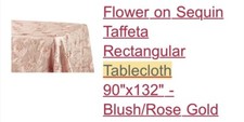 90" x 132" Rectangle Flower On Sequin Taffeta Tablecloths Table Covers GORGEOUS
