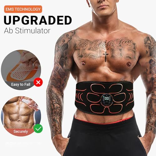 KLT-07 Ab Stimulator Muscle Toner Belt - 10 Modes, 30 Levels For Abs, Arms, Legs