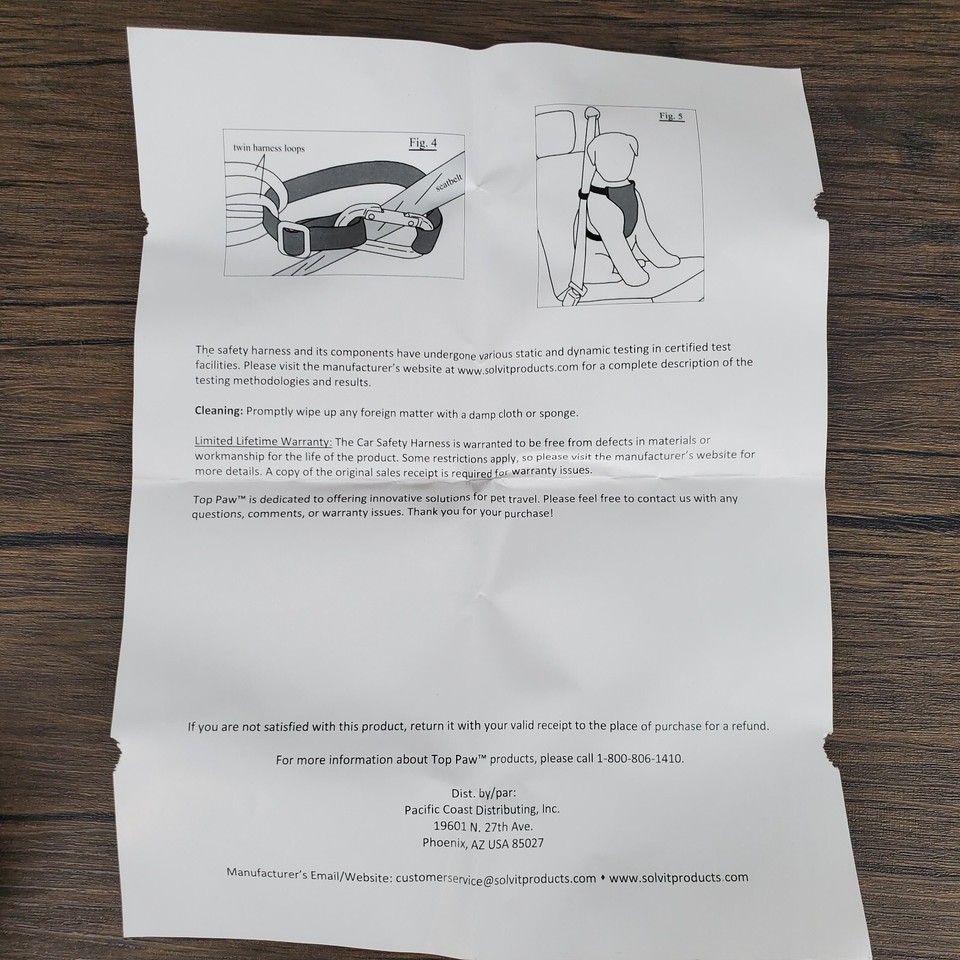 Top Paw Travel Harness for Dogs Medium 20 55 Lbs. Adjustable