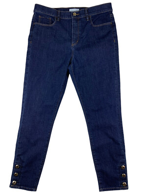 LOFT High Waist Skinny Crop Dark Wash Jeans Size 30 Waist - High Rise