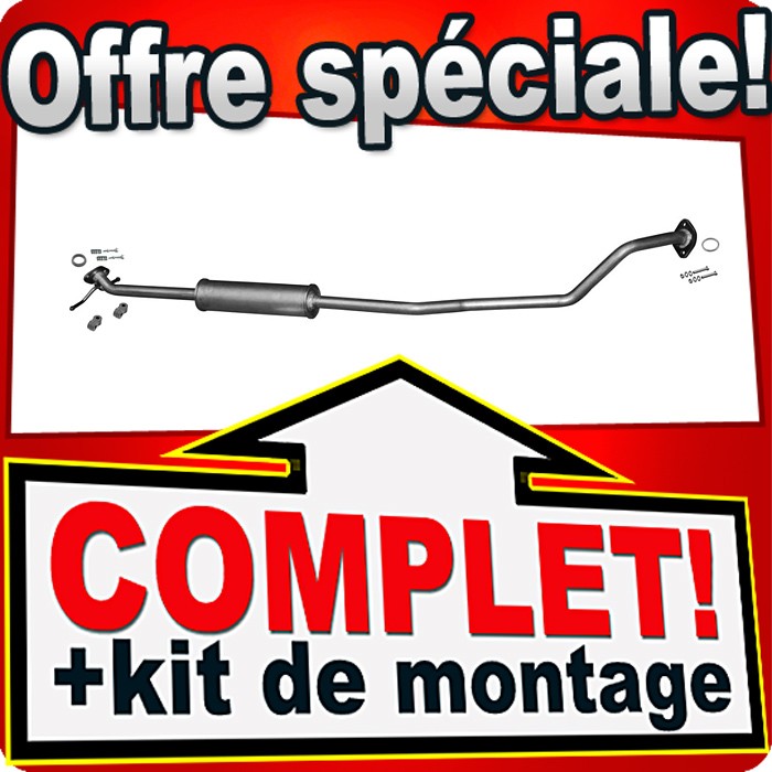 Silencieux intermédiaire pour Opel Agila B et Suzuki Splash 1.0 dès 2008 en acier aluminisé
