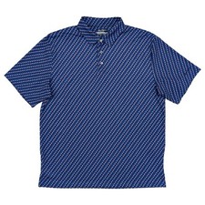 Ben Hogan Mens Navy Blue Bird Print Short Sleeve Performance Golf Polo Shirt