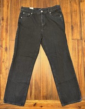NWT Aeropostale Black Baggy Jeans Women  s 90s High Rise Baggy Wide Leg Denim