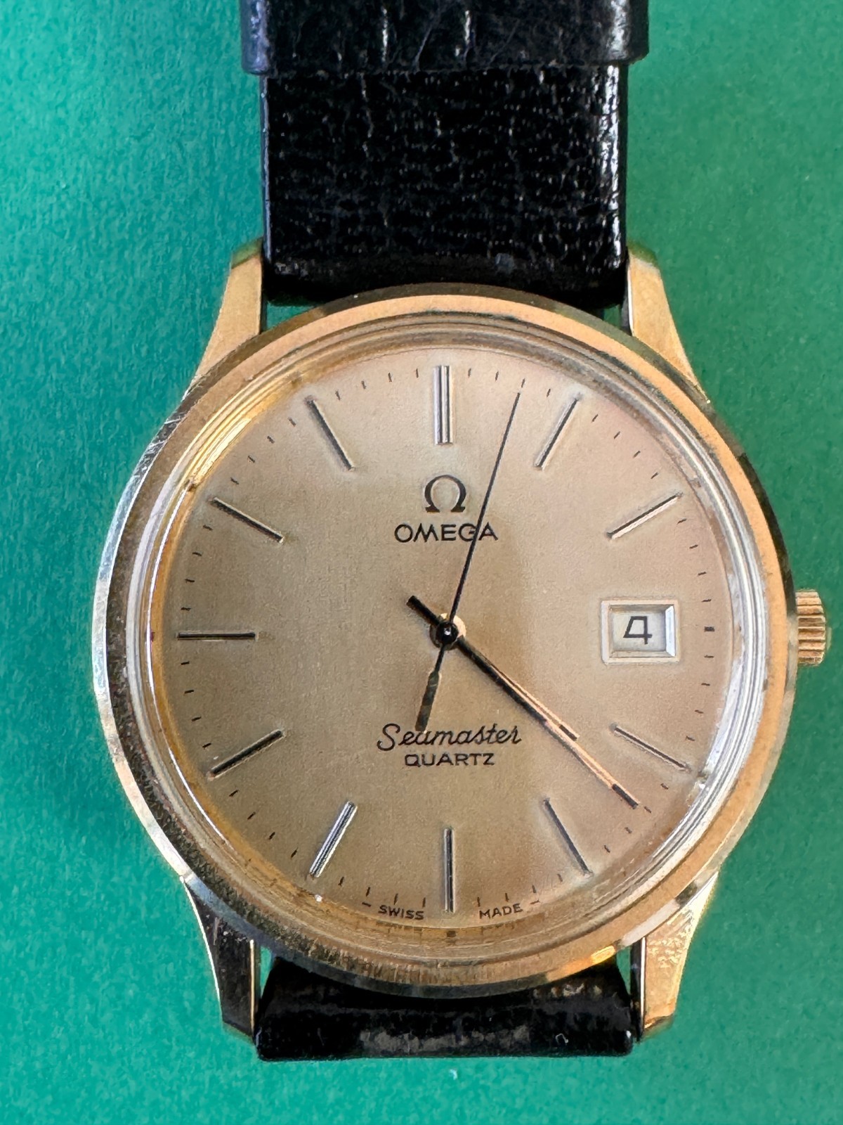 Omega Seamaster Gold Tone Date Cal