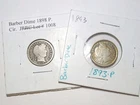 1893-P 1898-P Barber Head 90% Silver Dimes Lot of 2 #58