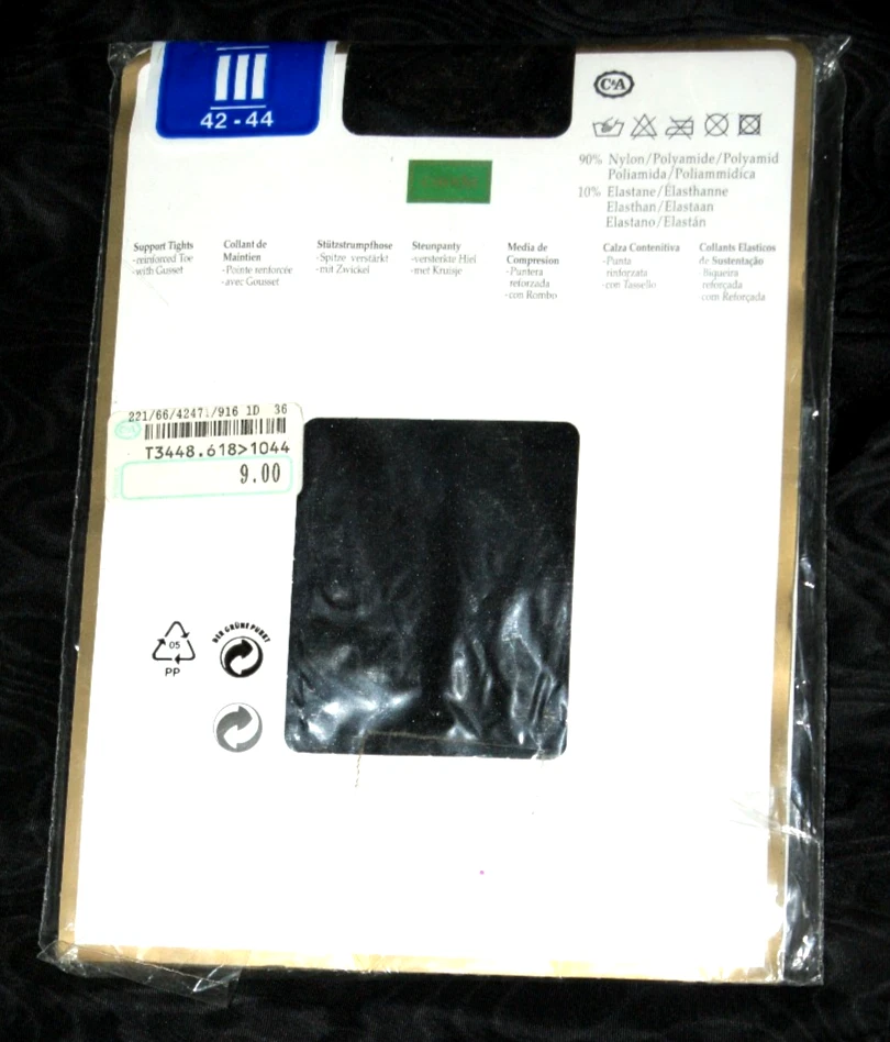 Stützstrumpfhose Strumpfhose ELEGANCE SUPPORT 45 schwarz GLANZ Gr. 42/44 - Bild 2 von 2