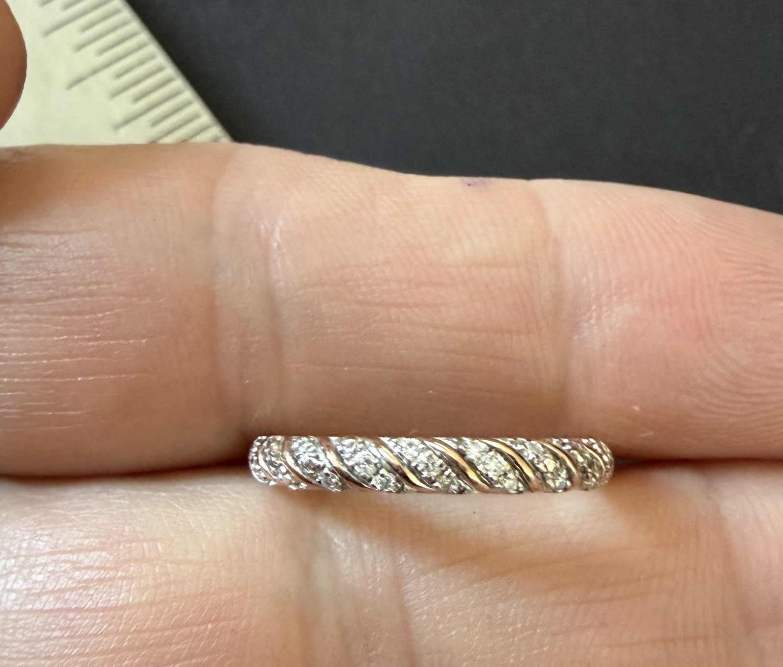 1.15g Solid 10k Rose Gold Stackable Sculpted Cabl… - image 9